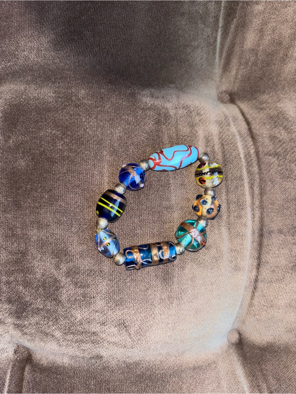 Handmade Multicolor Glass Bead Bracelet